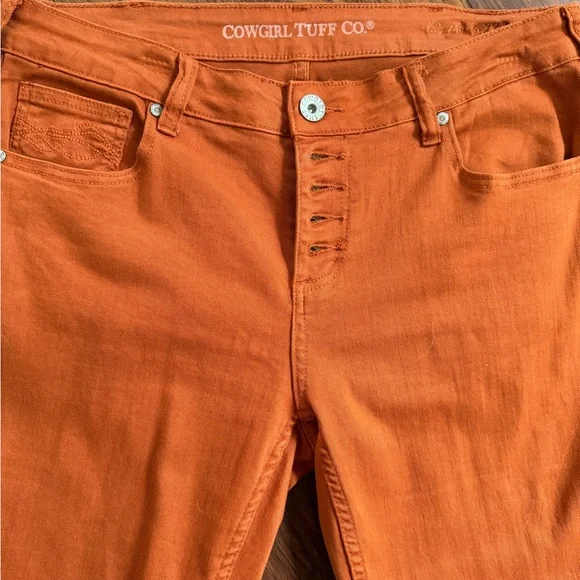 Cowgirl Tuff Burnt Orange Jeans - Picture 3 of 4